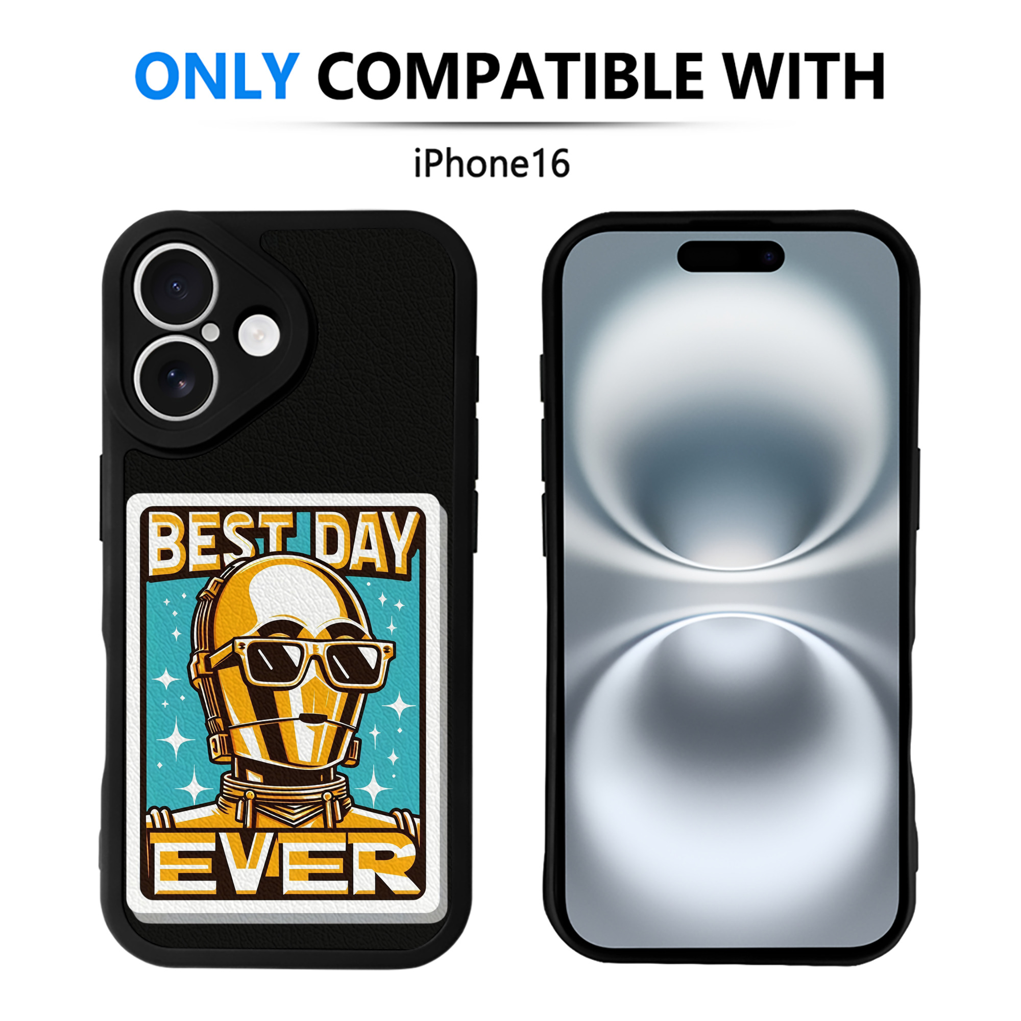 （画像用） スター・ウォーズ Star Wars 【iPhone 16シリーズ対応】シリコンスマホケース（レザー調） 材質：シリコン